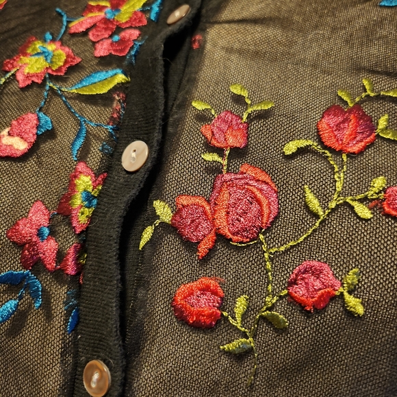 A.new.day, embroidered cardigan, sz s - Picture 3 of 8